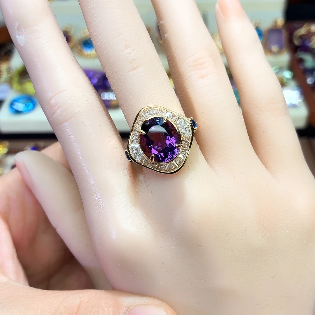 水晶戒指银S925镶嵌