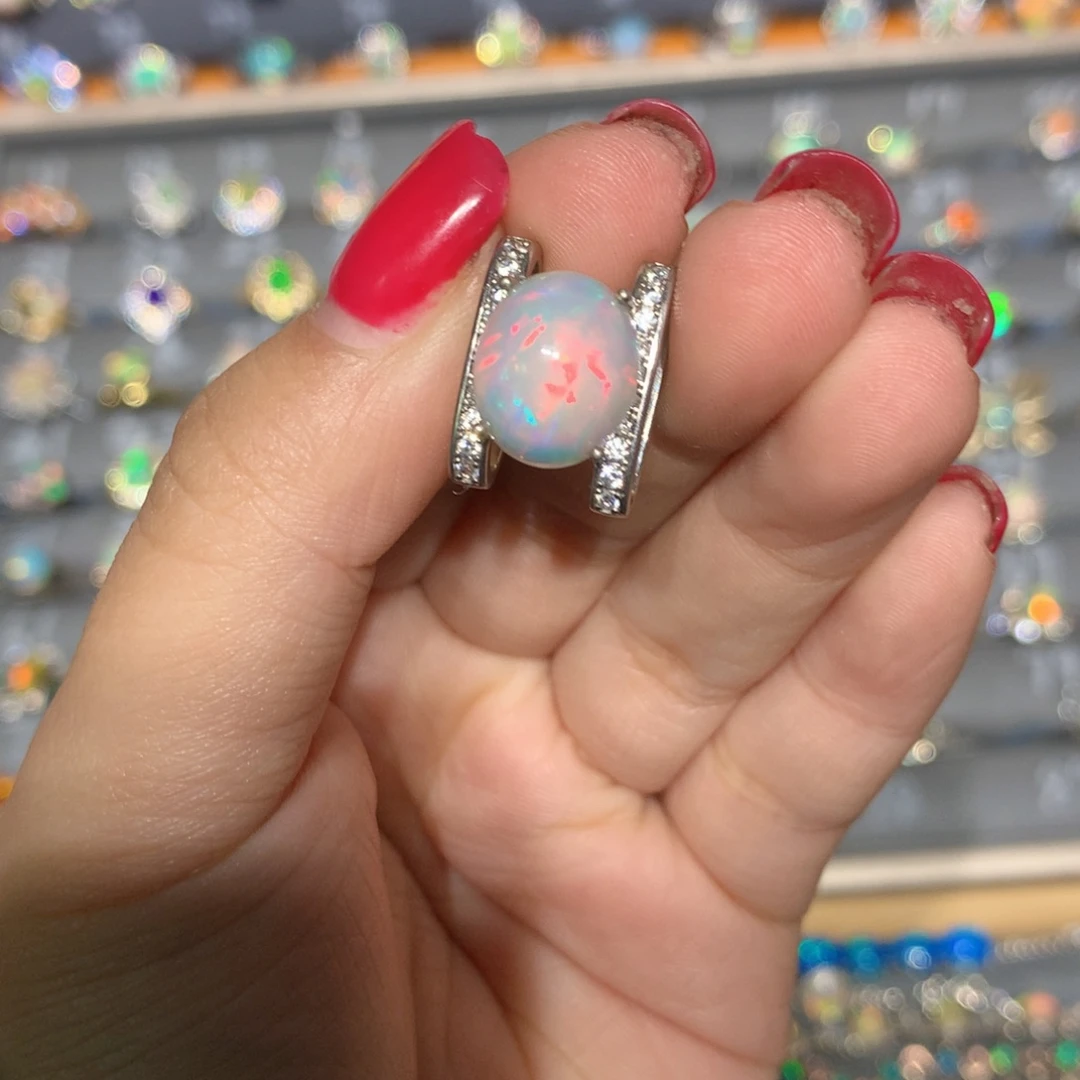 银S925镶嵌欧泊欧泊吊坠l