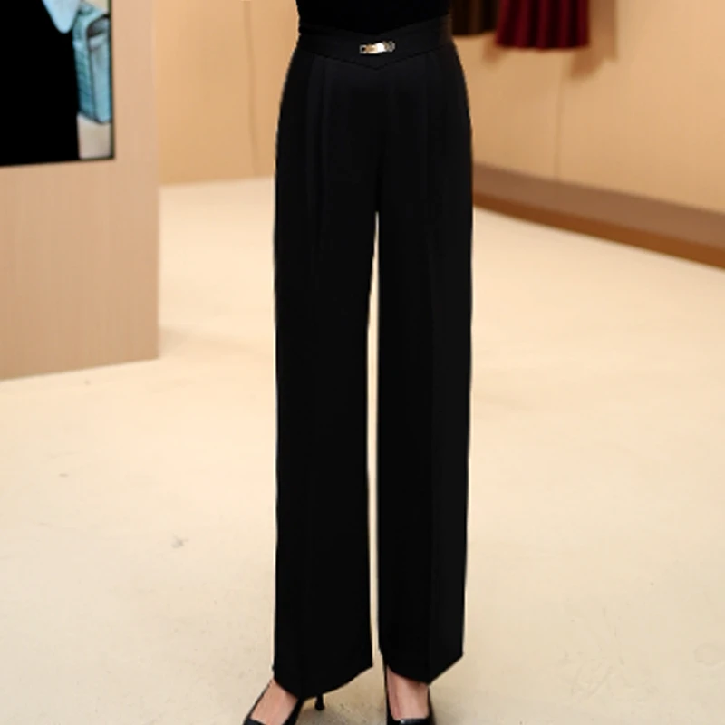 春夏系列高腰直筒裤女新款修身显瘦百搭长裤