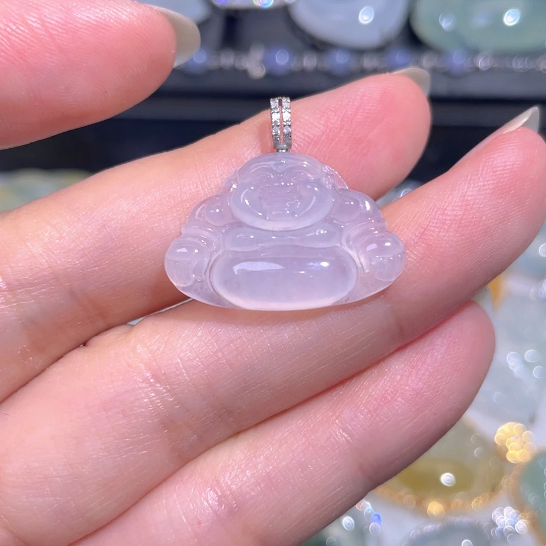 颈饰18K金镶嵌翡翠翡翠