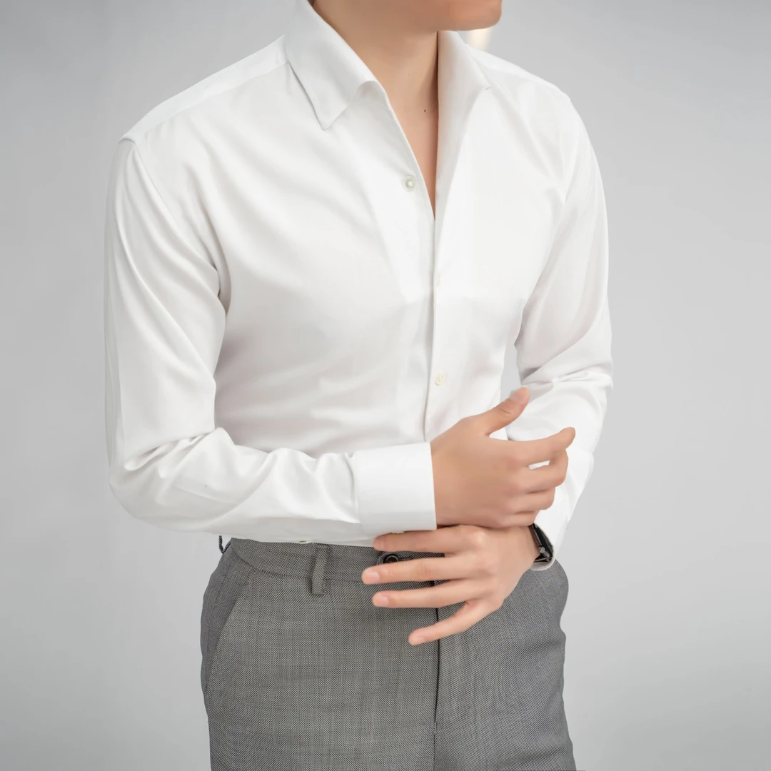 谷巢高定一片领春夏季新款男士休闲百搭长袖痞帅潮流帅气个性衬衫