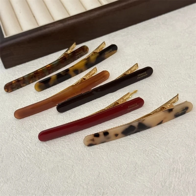 简约醋酸鸭嘴夹女侧边刘海夹气质发夹碎发整理夹子一字夹发卡头饰