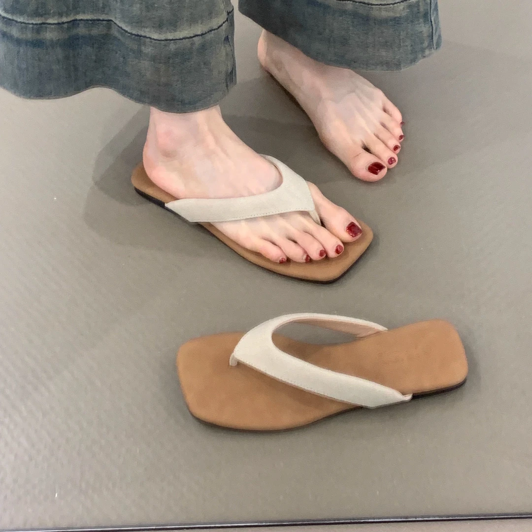 WL-1109-20平底凉拖鞋女2025夏季韩版简约夹趾度假沙滩人字拖女鞋