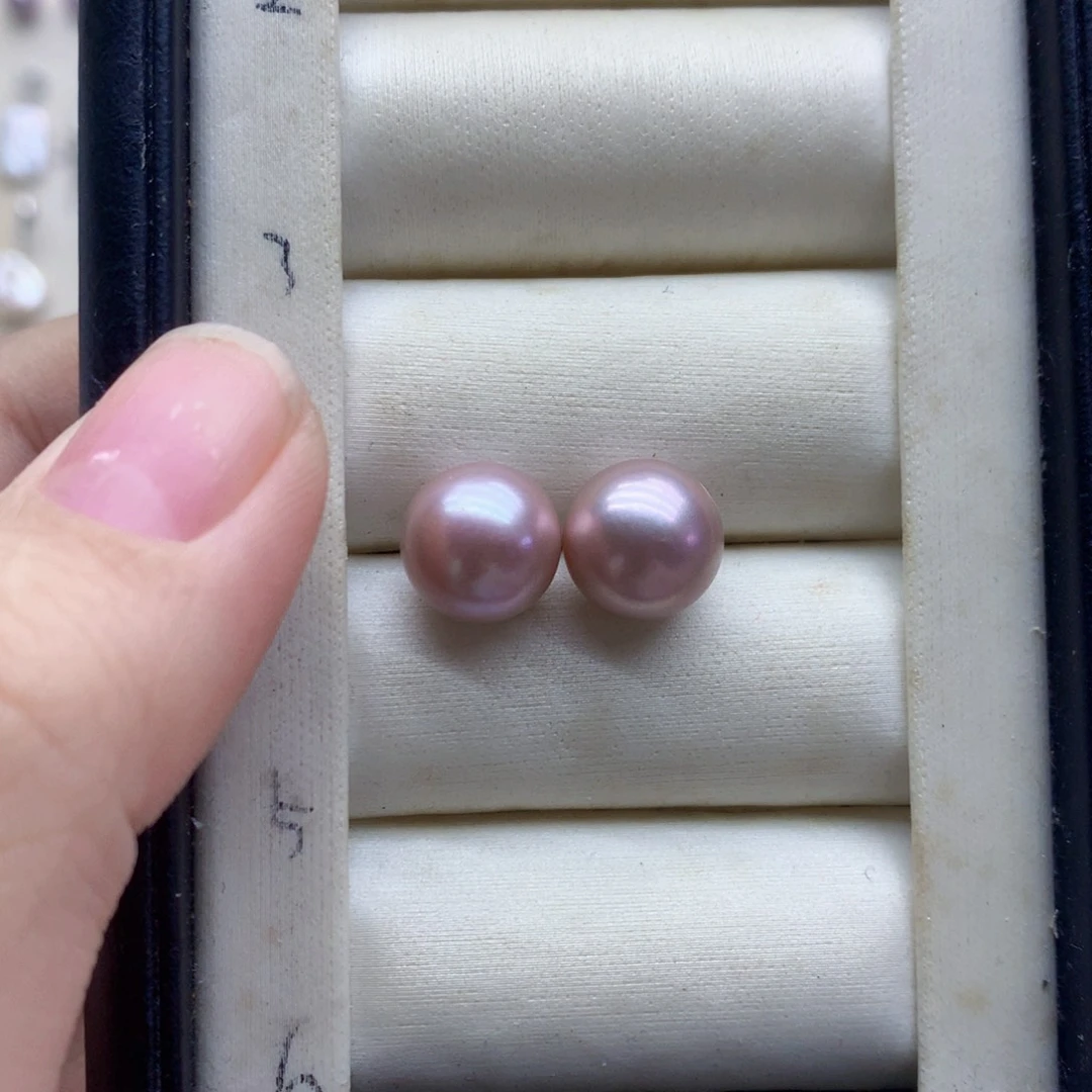 淡水珍珠耳饰银S925镶嵌