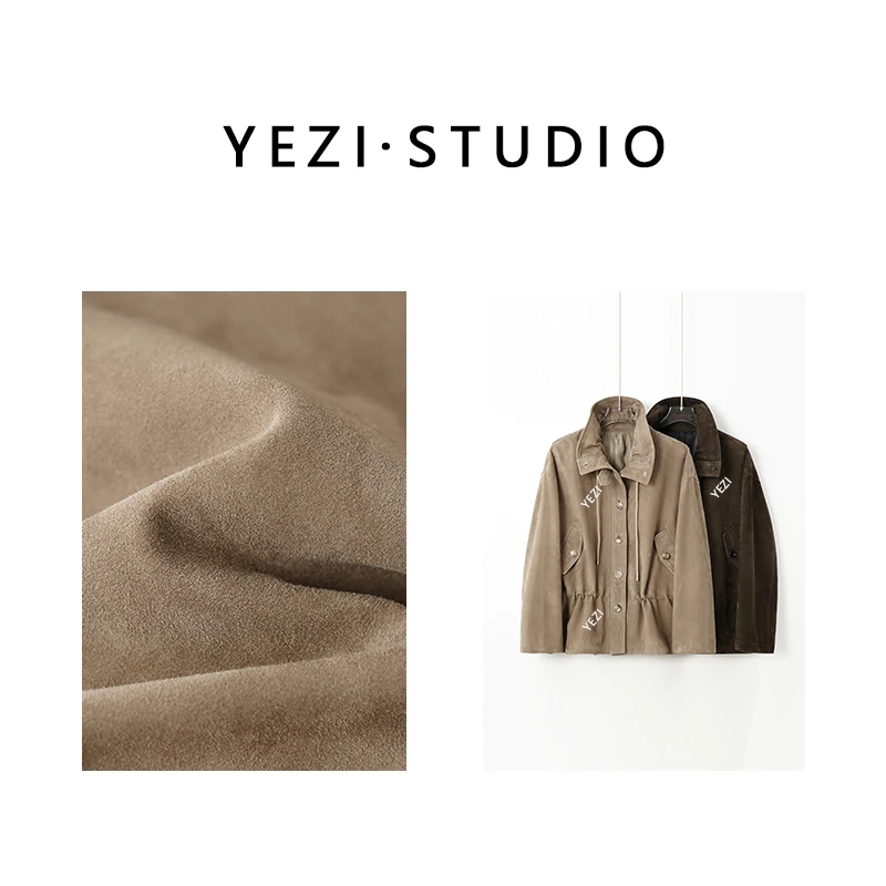 现现【老钱美学】肯尼.亚進口羊.皮细腻绒感立领皮衣外套25324024