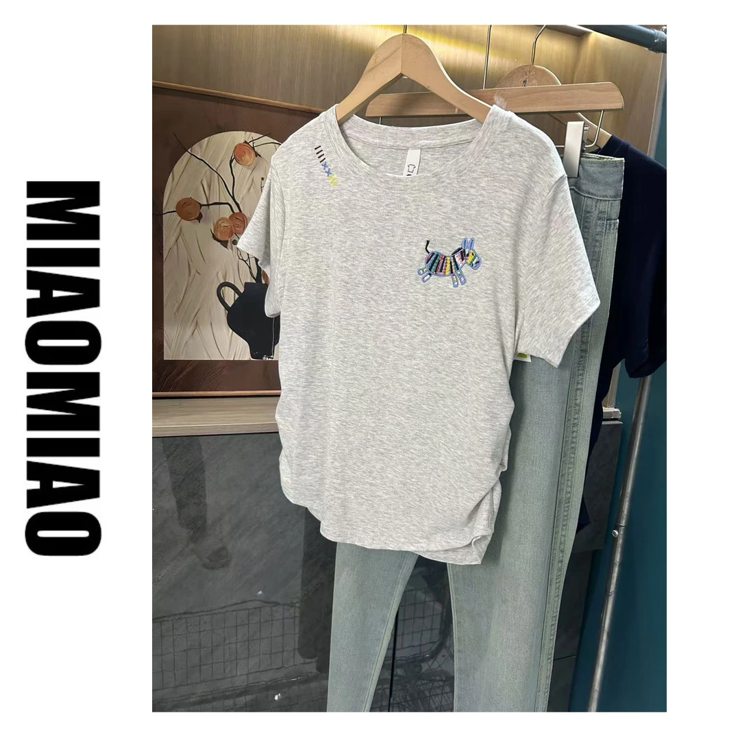 【苗苗】 8201夏季新款女装T恤高级感穿搭漂亮上衣