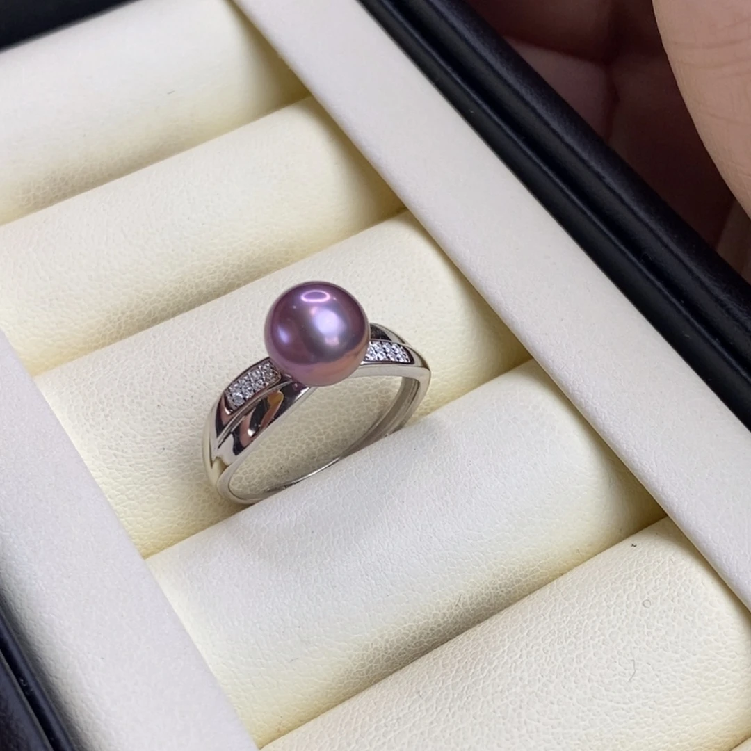 淡水珍珠戒指银S925镶嵌特价微瑕