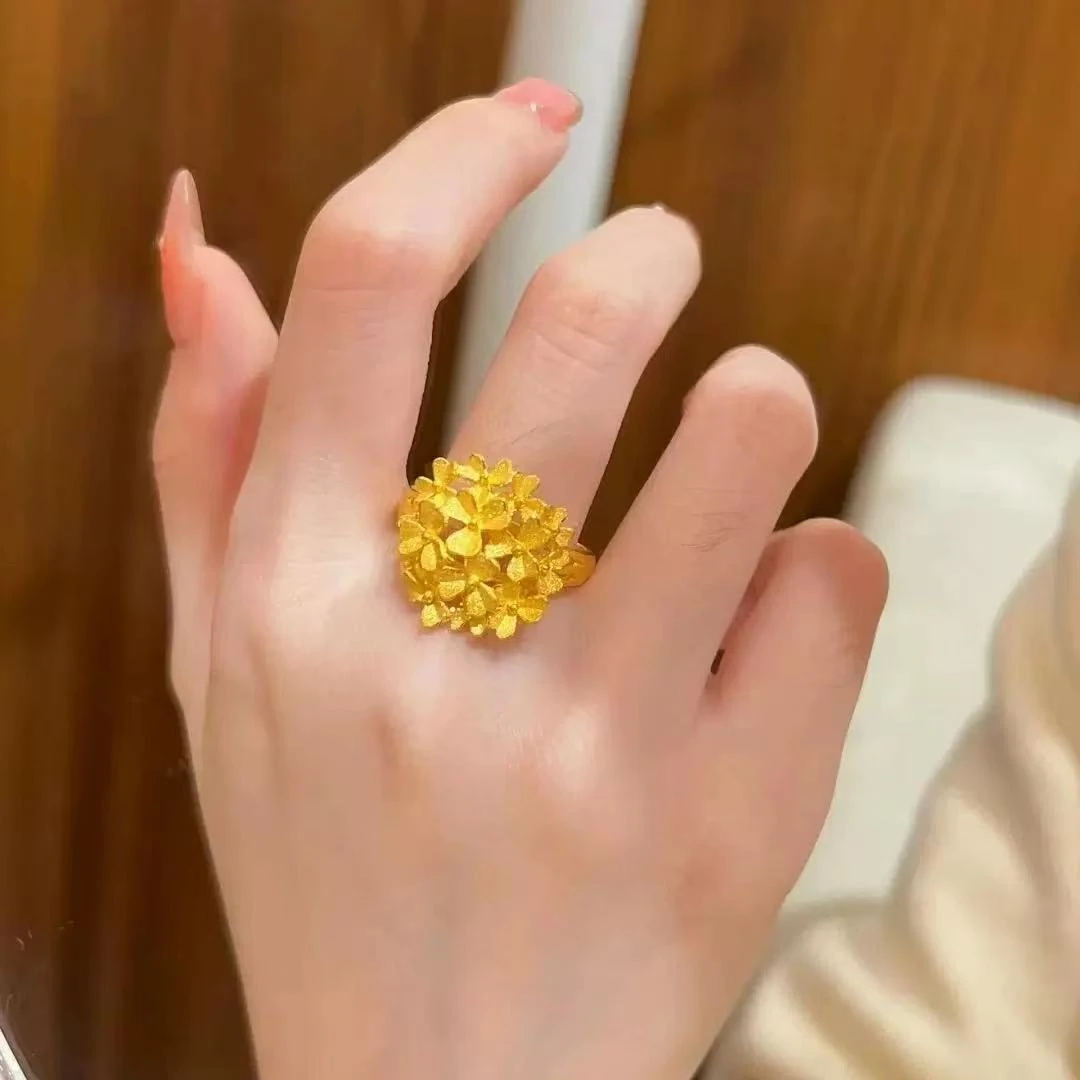 钛钢戒指 繁花戒指指环百花齐放轻奢百搭花朵戒指