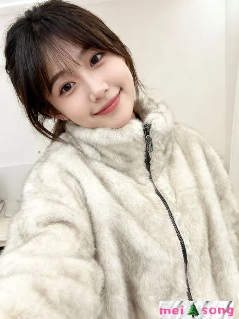 【北极】短款仿貂毛棉服羊羔毛皮草帽子可拆卸韩版外套秋冬冬季
