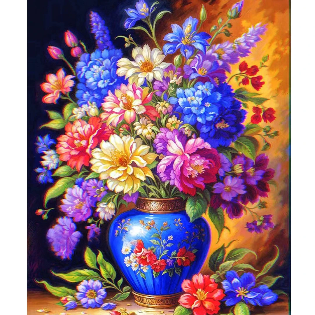 DMC十字绣-轻奢七彩花瓶