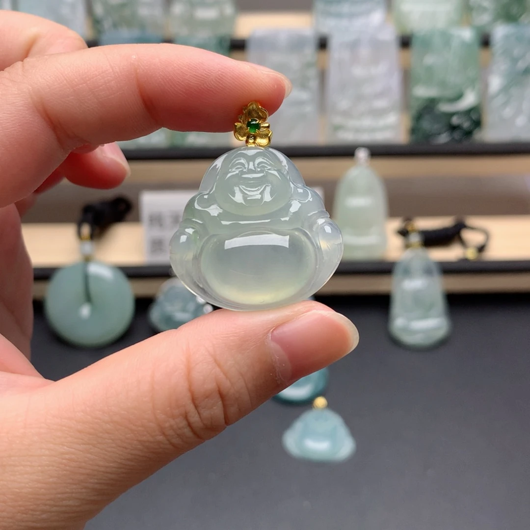 翡翠18K金镶嵌颈饰ᝰ****ꪝ佛公