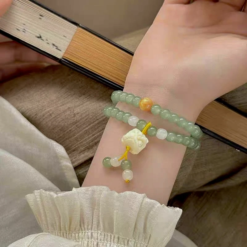 绿琉璃醒狮双圈-LQ826