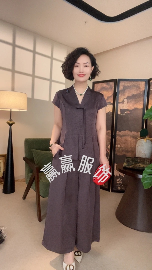 【久念套装】早秋高级大码女装气质新款短袖中老年人妈妈装