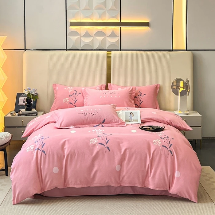 全棉加厚磨毛纯棉斜纹四件套床单被套床上用品轻奢单人被罩床品