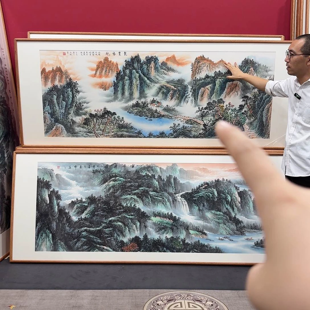 国画带框绘画210/80尺寸