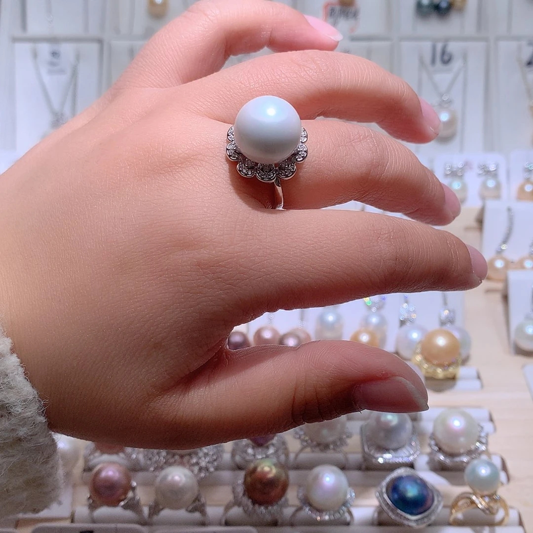 未镶嵌戒指淡水珍珠CC14mm