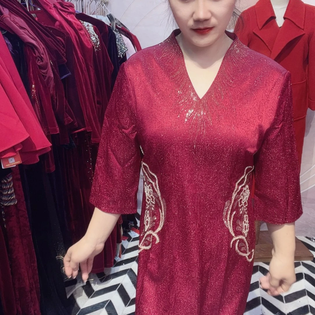 熊***妈4xl码旗袍连衣裙修身显瘦