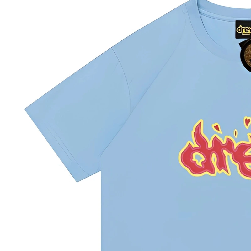 【印花火焰字母笑脸短袖】280g三标发货公司级夏季情侣男女短袖上衣