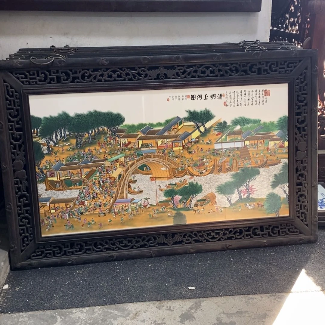 9***端瓷片120*76 景德镇瓷板画柴窑烧制