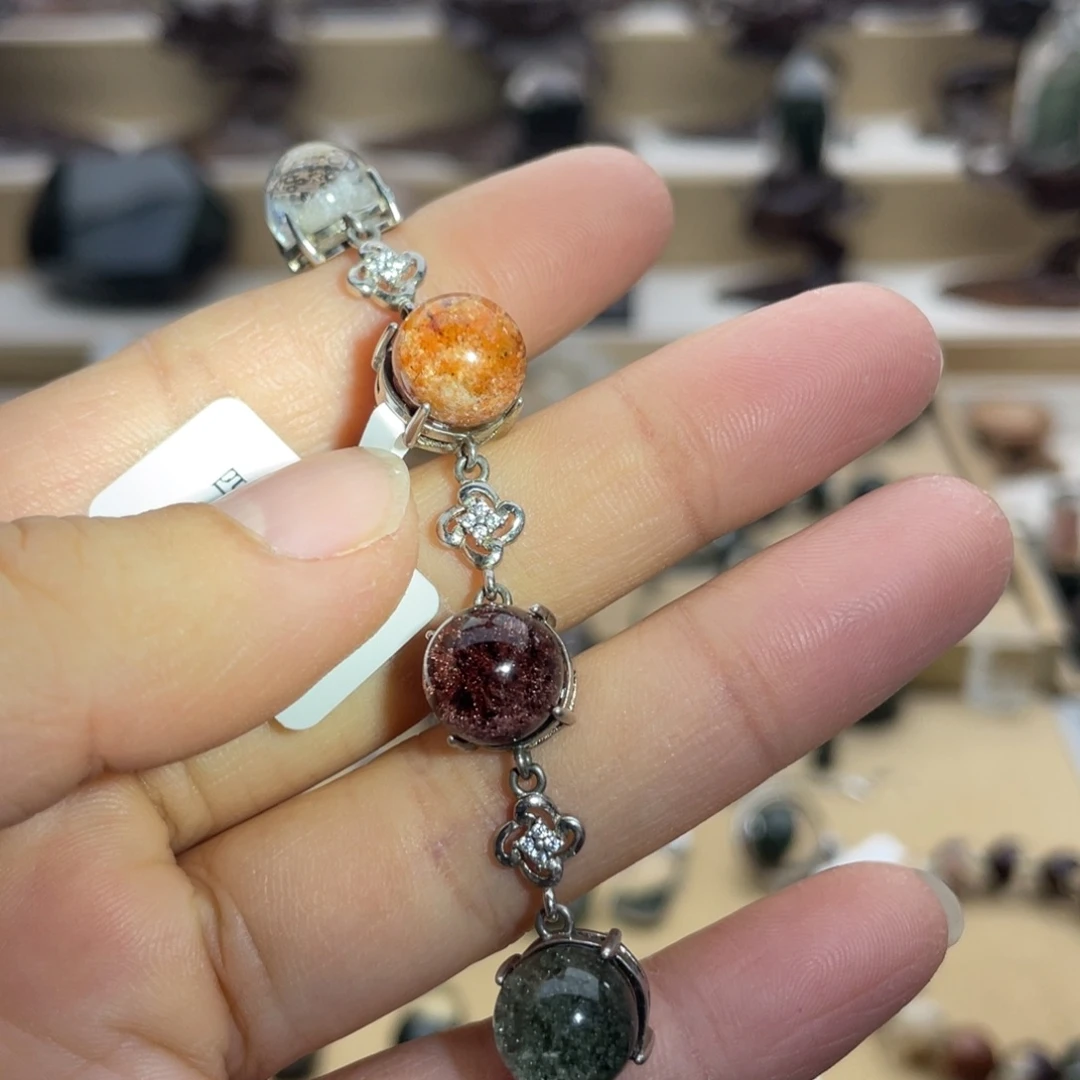 手链水晶银S925镶嵌四季幽灵手链