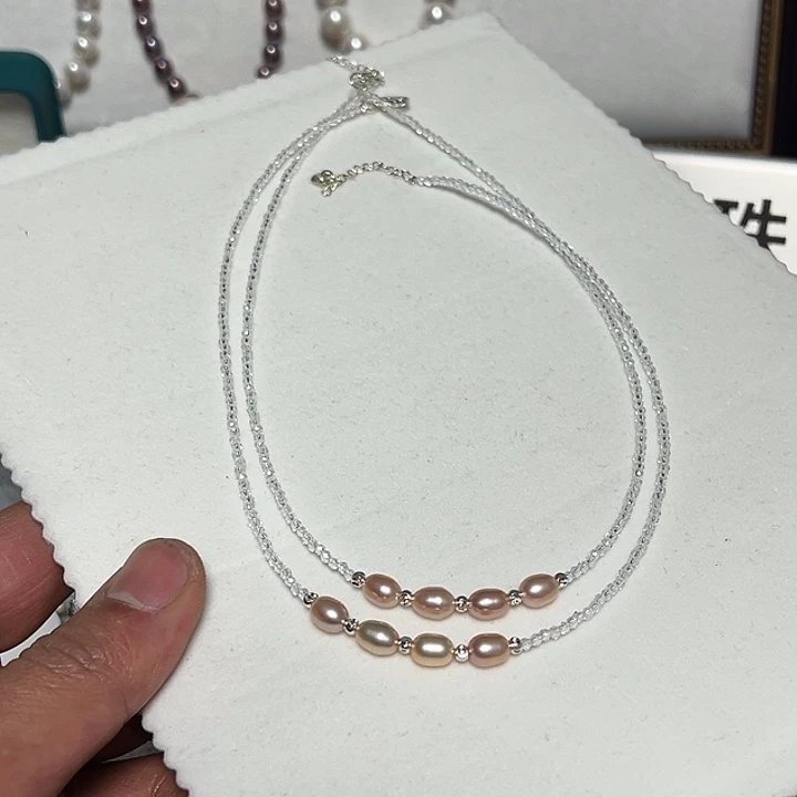 钛钢淡水珍珠颈饰