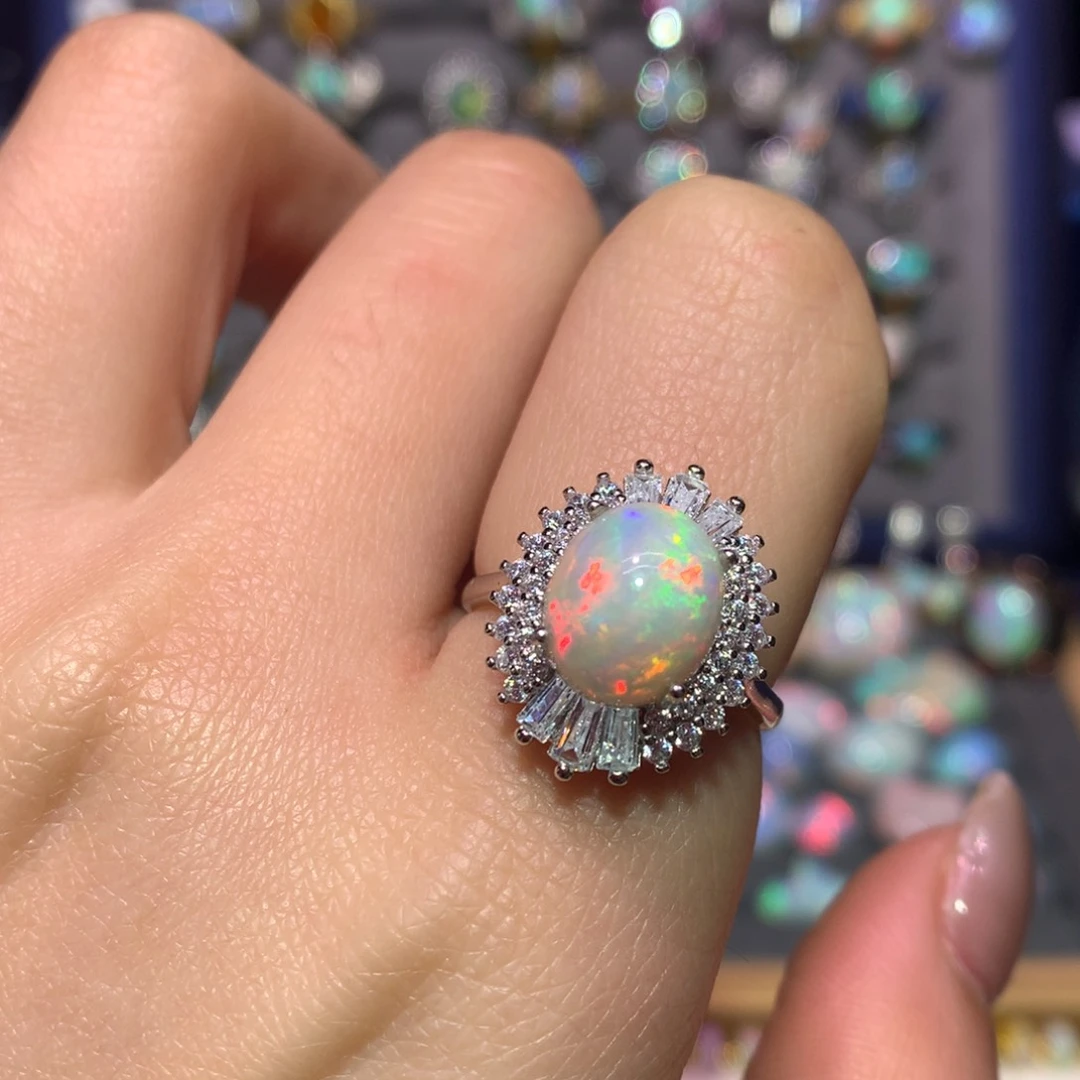 银S925镶嵌欧泊戒指款式