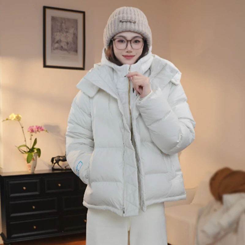 五格泡芙羽绒服鹅绒女款连帽收腰 S～8
