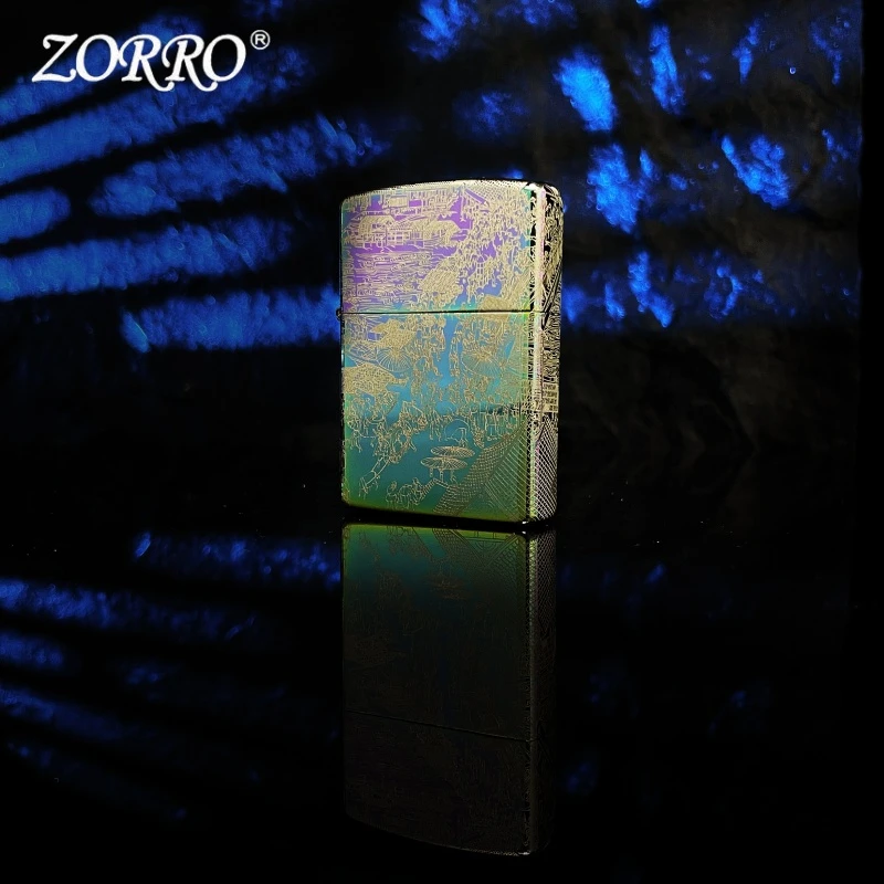 ZORRO佐罗防风煤油打火机幻彩清明上河图经典节日礼物送男友