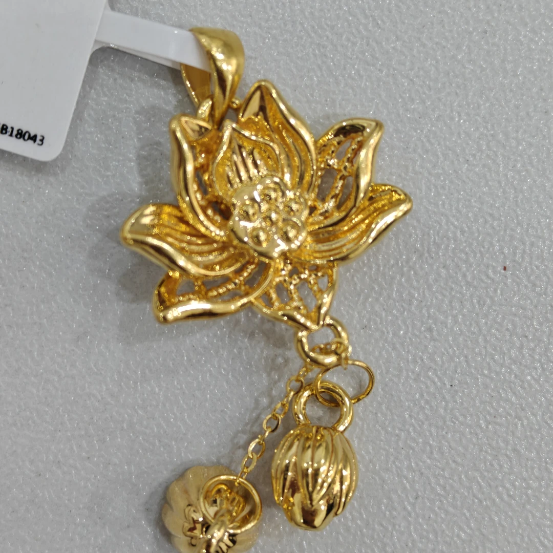 【莹莹专享】足金999 莲花GP   1.5纳金添福