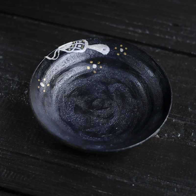 斋居 炼陶-蕉白轩-蝴蝶壶承-直径15.7高4.3（蕉白S0710）