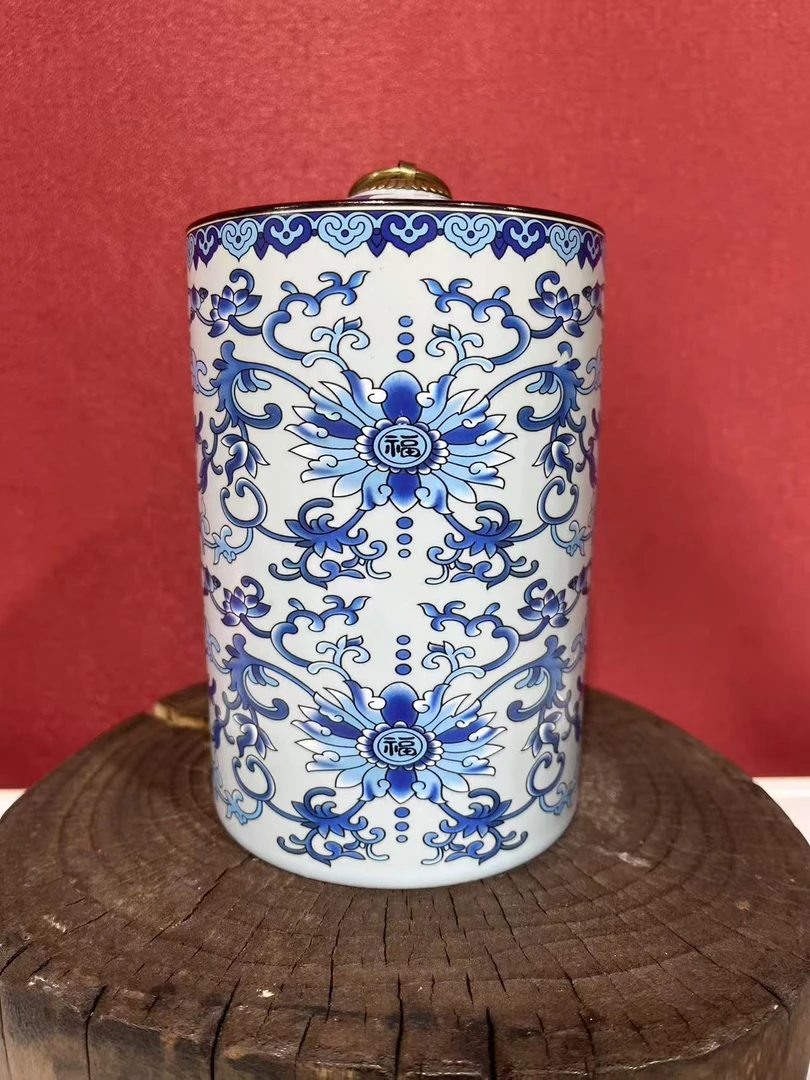景泰蓝缠枝莲茶叶罐