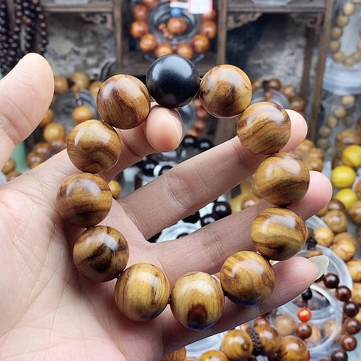 黄花梨/降香黄檀手串/手链2.0虎皮纹山水纹