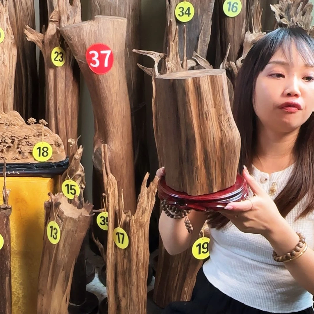 沉香沉香碎屑天然沉香原材料摆件➕底座