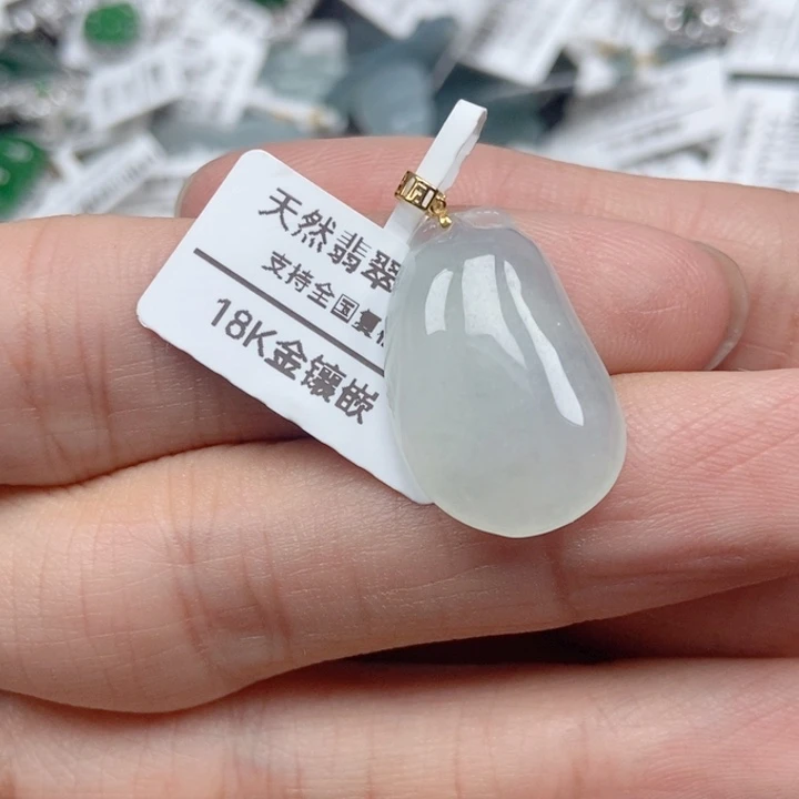 翡翠银S925镶嵌吊坠(不含链)