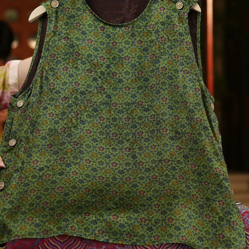 青欢<<非遗美学>>1271轻奢简约复古提花双面穿无袖背心