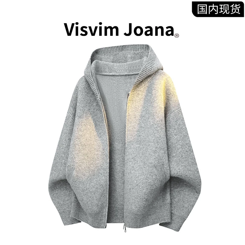 【品牌现货撤柜】VISVIM JOANA秋季老钱风连帽针织毛衣男士开衫外套