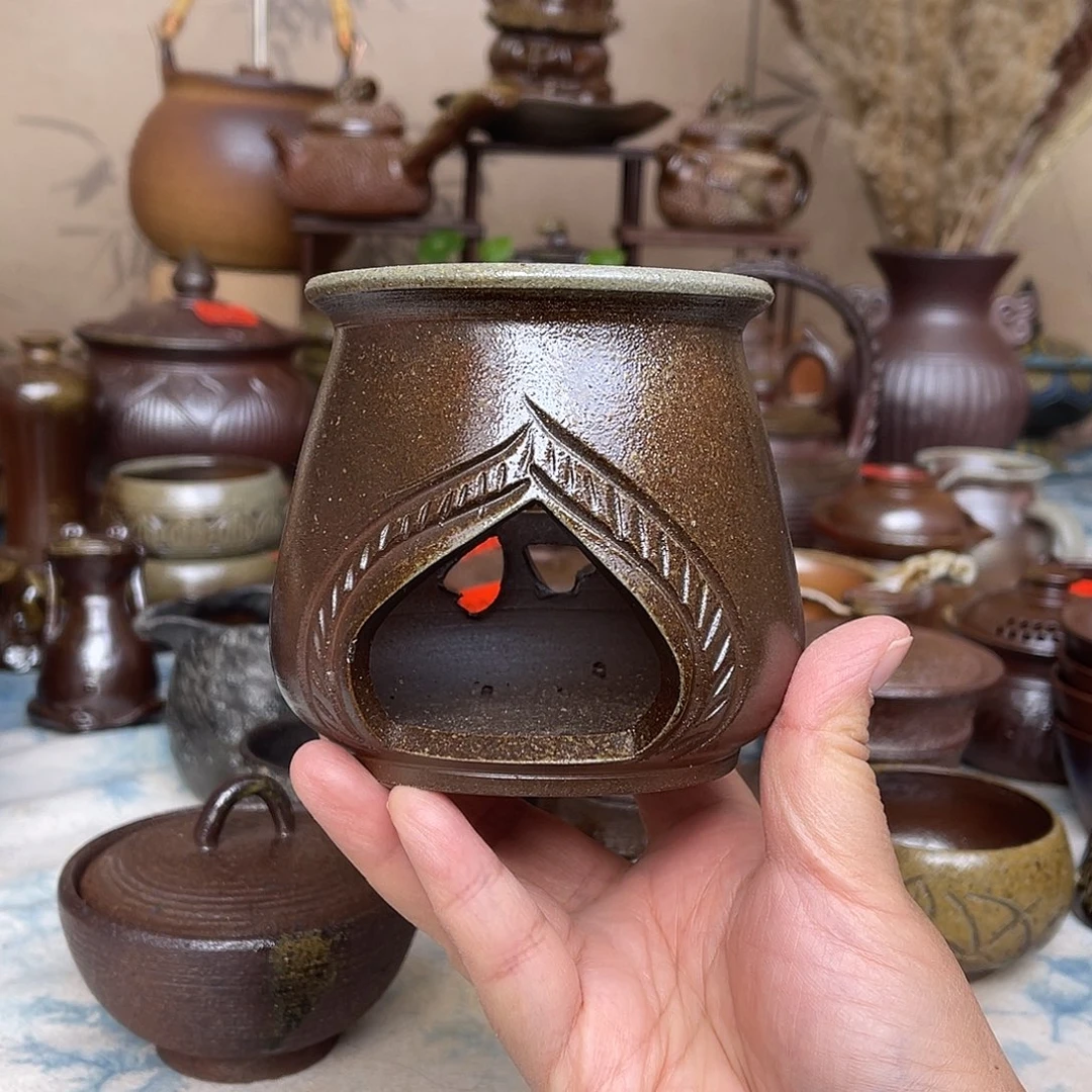 陶手工柴烧温茶炉