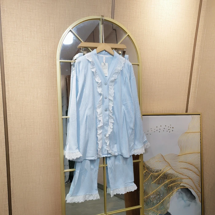 EY146孕妇蓝色月子服套装XL110-140