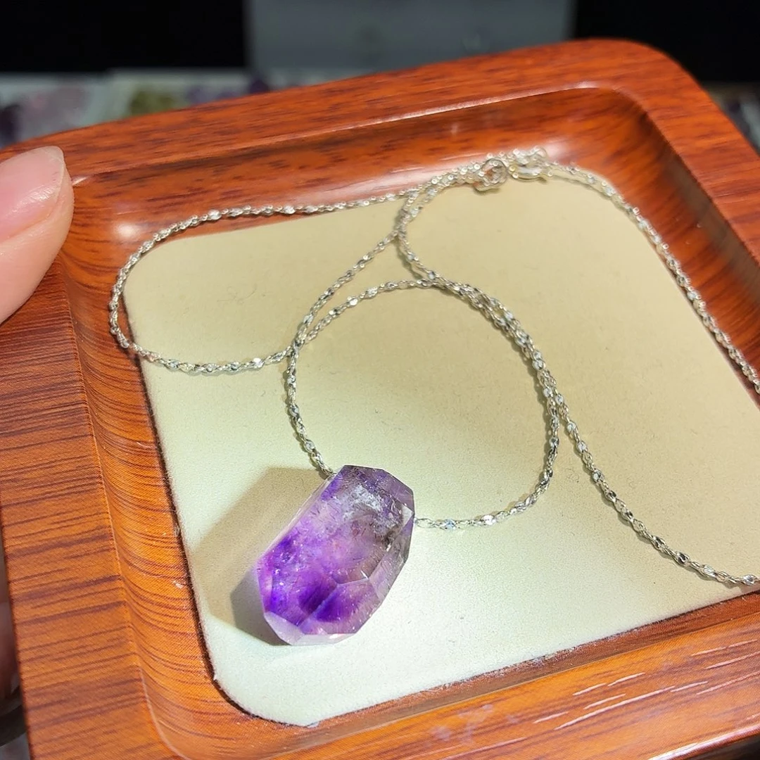 水晶未镶嵌吊坠(不含链)福利 紫超七  随形 打孔定制不退换