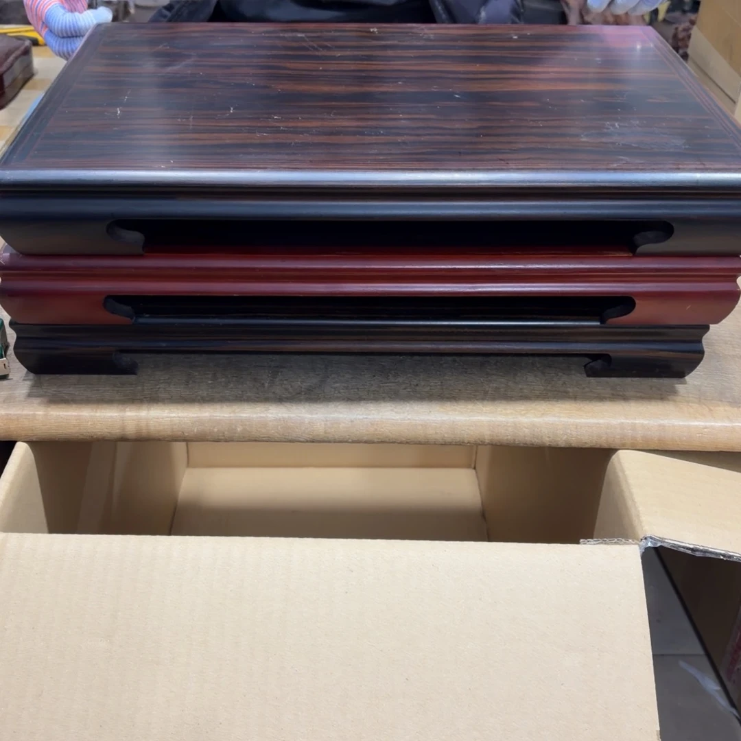 条纹乌木类家具般若中古美术工艺品