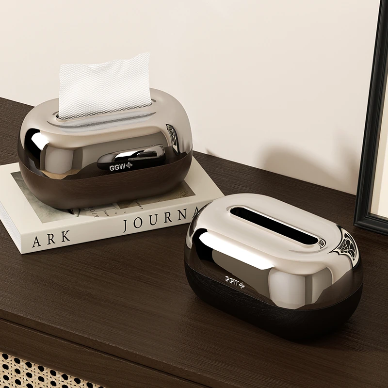 橱明星木纹纸巾盒家用客厅轻奢抽纸盒创意纸盒高级感桌面纸抽盒