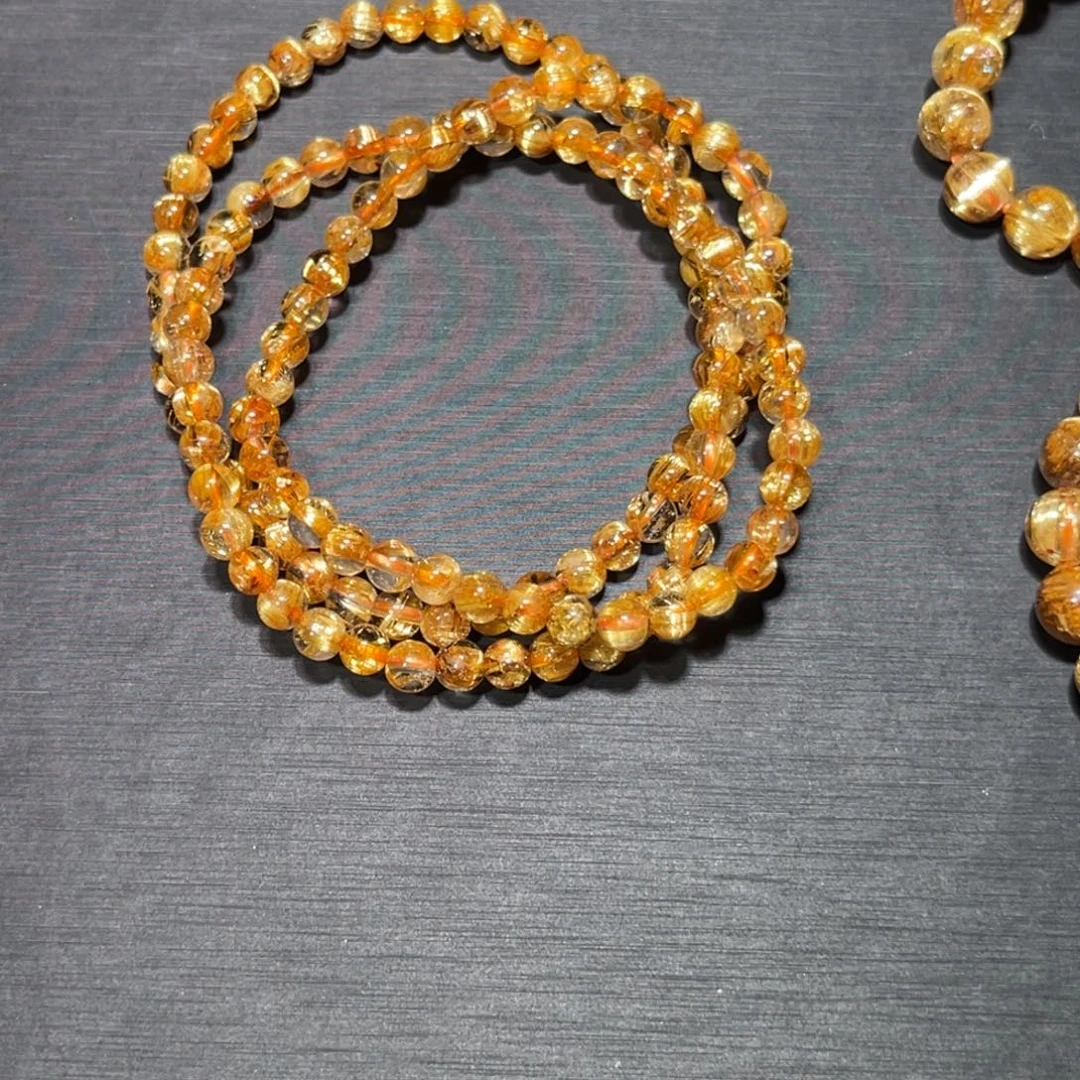 A****水晶手串未镶嵌金钛晶