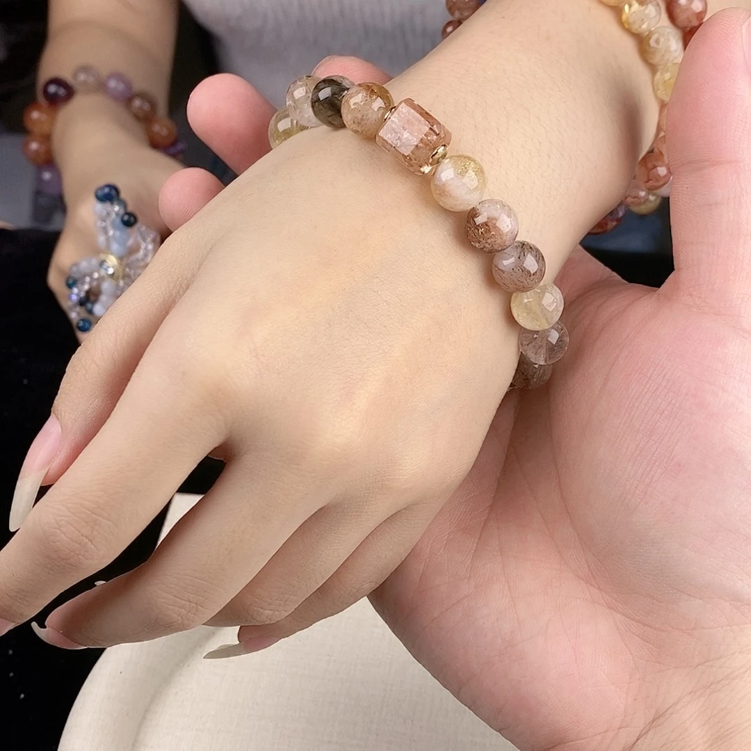 银S925镀金镶嵌手链水晶