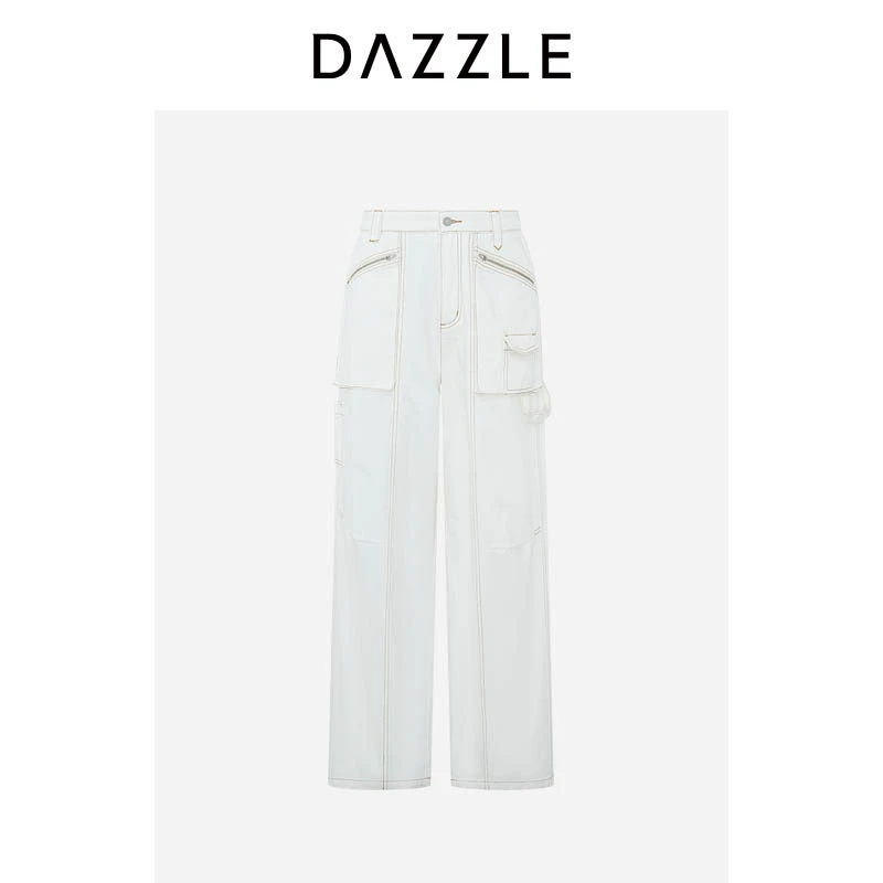DAZZLE 地素牛仔裤秋季白色牛仔裤2H3R617