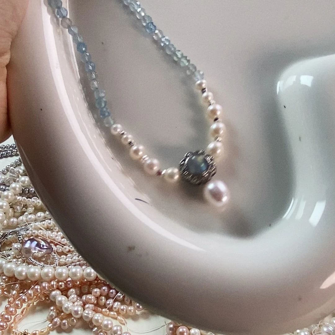 未镶嵌淡水珍珠耳饰不****水