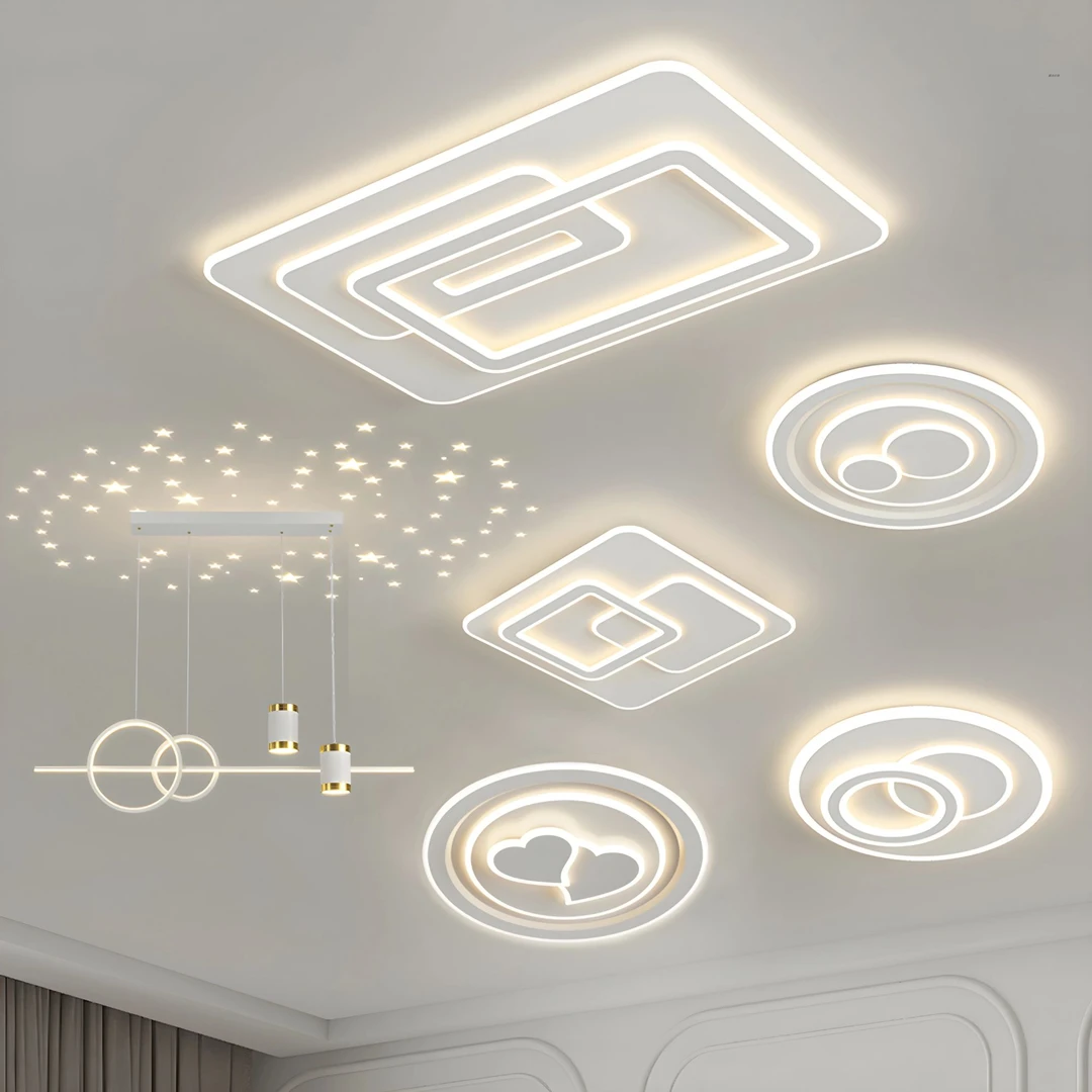 大气客厅主灯 餐厅书房卧室灯现代简约北欧led吸顶灯全屋套餐灯具