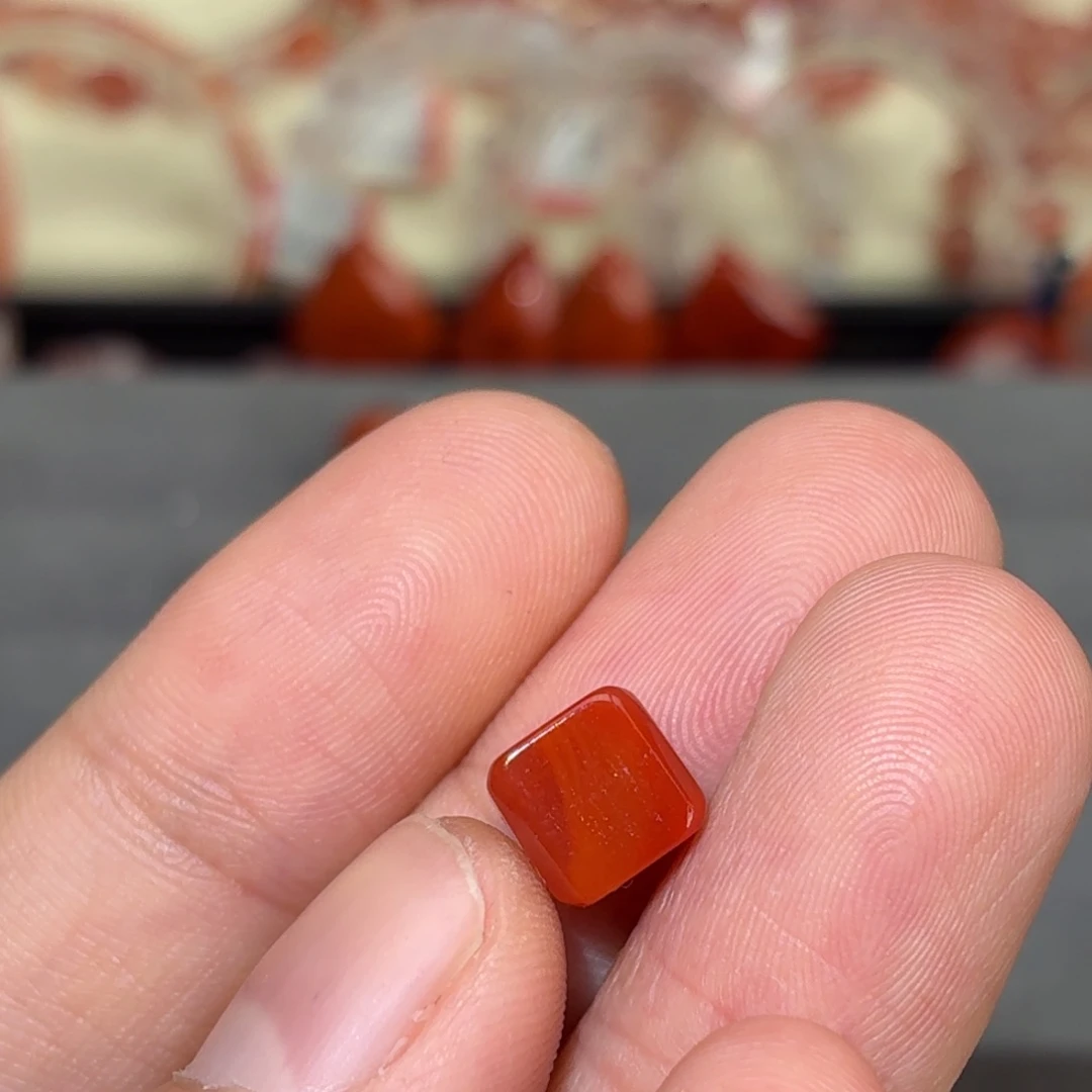糖***村南红玛瑙未镶嵌吊坠(不含链)火焰纹方糖7+