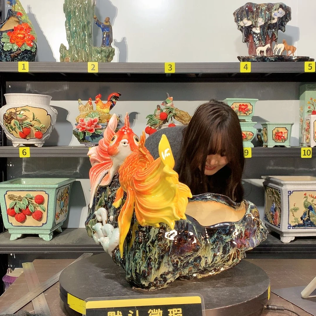 超***仔高温烧制石湾盆花盆
