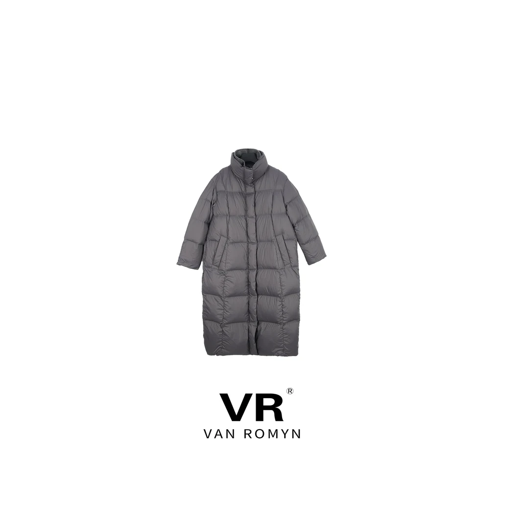 【VR莉娜】 510174/2025 新款秋冬设计师款 长款白鸭绒服