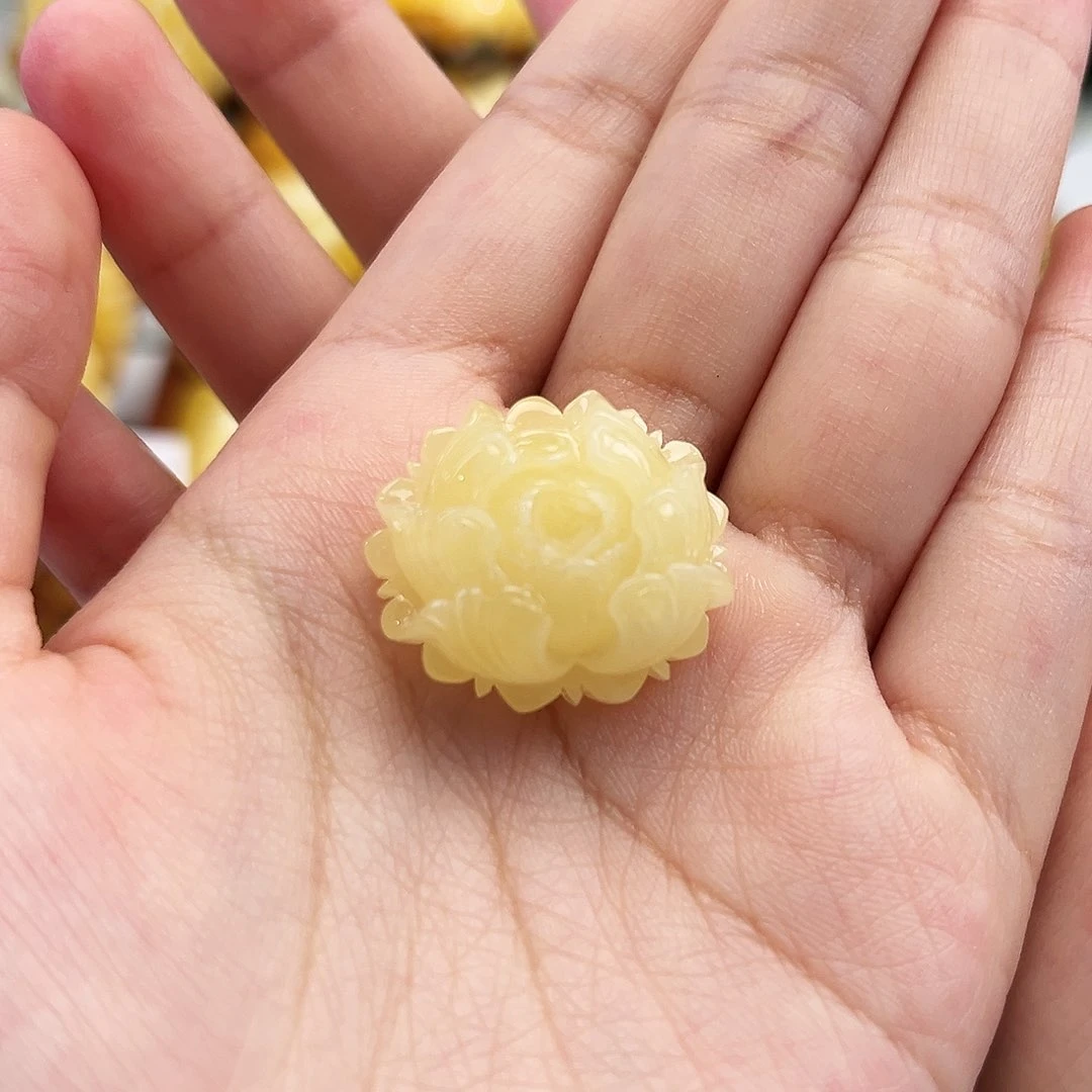 未镶嵌琥珀裸石蜜蜡牡丹花